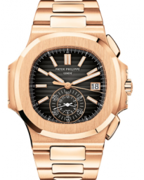 Patek Philippe Nautilus 40.5-5980/1R-001 (Rose Gold Bracelet, Horizontal-embossed Black-gradient Index Dial, Rose Gold Smooth Bezel) (5980/1R-001)