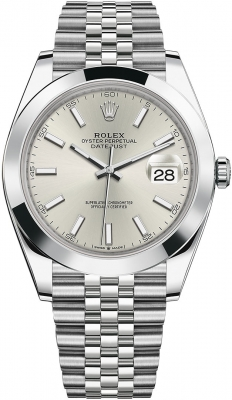 Rolex Datejust 41-126300 (Oystersteel Jubilee Bracelet, Silver Index Dial, Smooth Bezel)