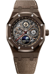 Audemars Piguet Royal Oak 41-26585CM.OO.D301VE.01 (Brown Calfskin Strap, Transparent-sapphire Smoked Dial, Brown Ceramic Smooth Bezel) (26585CM.OO.D301VE.01)