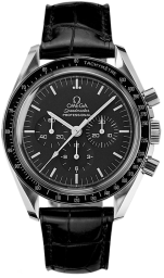 Omega Speedmaster Moonwatch 42-3870.50.31 (Black Alligator Leather Strap, Black Index Dial, Black Tachymeter Bezel) (Omega 3870.50.31)