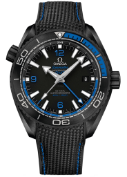 Omega Seamaster Planet Ocean 600M 45.5-215.92.46.22.01.002 (Blue/Black Structured Rubber Strap, Black Ceramic Arabic/Index Dial, Rotating Blue Rubber/Black Ceramic Bezel) (Omega 215.92.46.22.01.002)