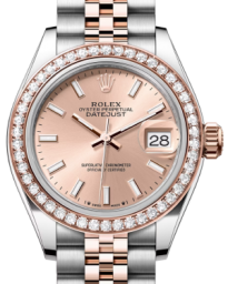 Rolex Lady-Datejust 28-279381RBR (Everose Rolesor Jubilee Bracelet, Rosé Index Dial, Diamond Bezel) (m279381rbr-0023)