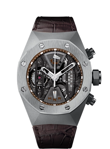 Audemars Piguet Royal Oak Concept 44-26223TI.OO.D099CR.01 (Brown Alligator Leather Strap, Grey Openworked Dial, Titanium Smooth Bezel)