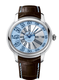 Audemars Piguet Millenary 45-15320BC.OO.D093CR.01 (Brown Alligator Leather Strap, Blue-lacquered Silver Gold Roman Dial, White Gold Smooth Bezel) (15320BC.OO.D093CR.01)