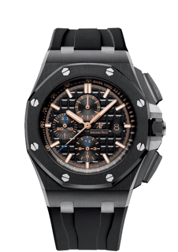 Audemars Piguet Royal Oak Offshore 44-26405CE.OO.A002CA.02 (Black Rubber Strap, Méga Tapisserie Black Index Dial, Black Ceramic Smooth Bezel)