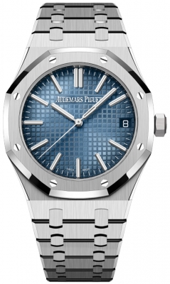 Audemars Piguet Royal Oak 41-15510BC.OO.1320BC.02 (White Gold Bracelet, Grande Tapisserie Smoked-blue Index Dial, White Gold Smooth Bezel)