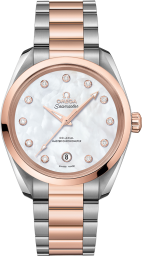 Omega Seamaster Aqua Terra 150M 38-220.20.38.20.55.001 (Stainless Steel & Sedna Gold Bracelet, White MOP Diamond Index Dial, Sedna Gold Bezel) (Omega 220.20.38.20.55.001)