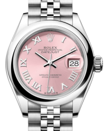 Rolex Lady-Datejust 28-279160 (Oystersteel Jubilee Bracelet, Pink Roman Dial, Domed Bezel) (m279160-0013)