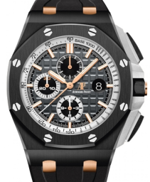 Audemars Piguet Royal Oak Offshore 44-26415CE.OO.A002CA.01 (Black Rubber Strap, Méga Tapisserie Black Index Dial, Black Ceramic Smooth Bezel) (26415CE.OO.A002CA.01)