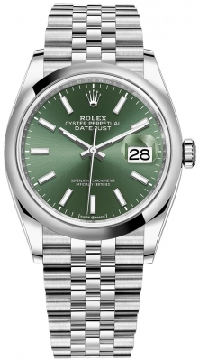 Rolex Datejust 36-126200 (Oystersteel Jubilee Bracelet, Mint-green Index Dial, Domed Bezel)