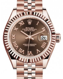 Rolex Lady-Datejust 28-279175 (Everose Gold Jubilee Bracelet, Chocolate Roman Dial, Fluted Bezel) (m279175-0015)