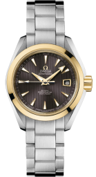 Omega Seamaster Aqua Terra 150M 30-231.20.30.20.06.004 (Stainless Steel Bracelet, Vertical-teak Grey Index Dial, Yellow Gold Bezel) (Omega 231.20.30.20.06.004)