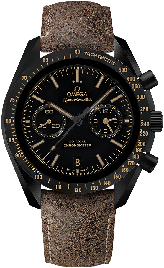 Omega Speedmaster Non-Moonwatch 44.25-311.92.44.51.01.006 (Brown Leather Strap, Matte-black Index Dial, Black Tachymeter Bezel)