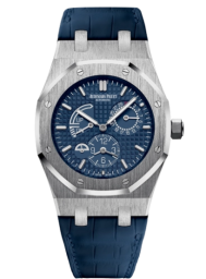 Audemars Piguet Royal Oak 39-26124ST.OO.D018CR.01 (Blue Alligator Leather Strap, Grande Tapisserie Blue Index Dial, Stainless Steel Smooth Bezel) (26124ST.OO.D018CR.01)