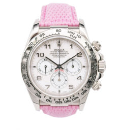 Rolex Daytona 16519 (Pink Leather Strap, MOP Dial, MOP Subdials)