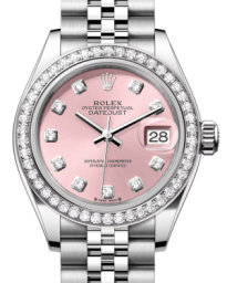 Rolex Lady-Datejust 28-279384RBR (Oystersteel Jubilee Bracelet, Gold Diamond-set Pink Dial, Diamond Bezel) (m279384rbr-0003)