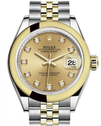 Rolex Lady-Datejust 28-279163 (Yellow Rolesor Jubilee Bracelet, Gold Diamond-set Champagne Dial, Domed Bezel) (m279163-0011)