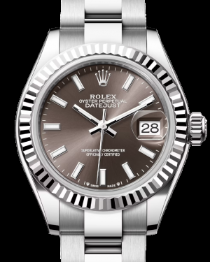 Rolex Lady-Datejust 28-279174 (Oystersteel Oyster Bracelet, Dark-grey Index Dial, Fluted Bezel)