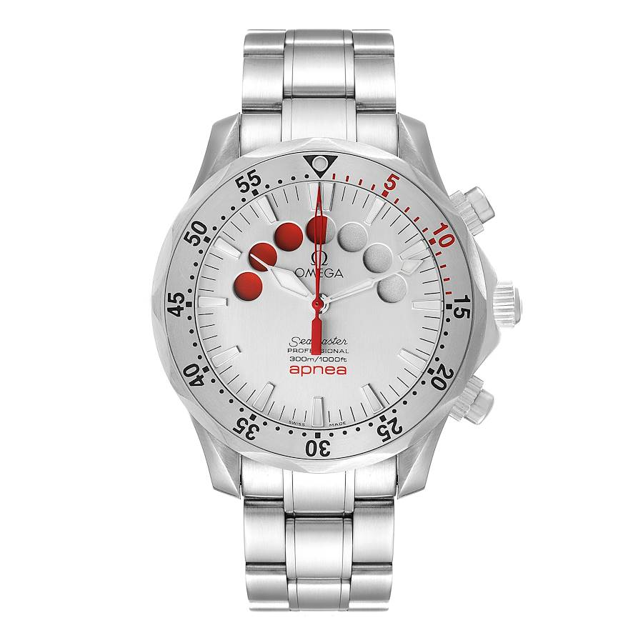 Omega Seamaster Diver 300M 44-2595.30.00 (Stainless Steel Bracelet, White Index Dial, Rotating Stainless Steel Bezel)