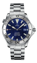 Omega Seamaster Diver 300M 41-2256.80.00 (Stainless Steel Bracelet, Wave-embossed Blue Index Dial, Rotating Stainless Steel Bezel) (Omega 2256.80.00)