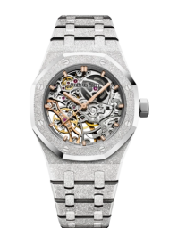 Audemars Piguet Royal Oak 41-15407BC.GG.1224BC.01 (Hammered White Gold Bracelet, Openworked Index Dial, Frosted Gold Bezel) (15407BC.GG.1224BC.01)