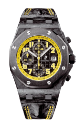 Audemars Piguet Royal Oak Offshore 42-26176FO.OO.D101CR.02 (Black Alligator Leather Strap, Méga Tapisserie Black Arabic Dial, Black Ceramic Smooth Bezel) (26176FO.OO.D101CR.02)