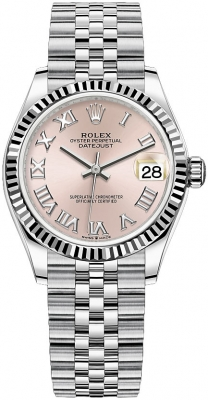 Rolex Datejust 31-278274 (Oystersteel Jubilee Bracelet, Pink Roman Dial, Fluted Bezel)