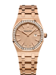 Audemars Piguet Royal Oak 33-67651OR.ZZ.1261OR.03 (Pink Gold Bracelet, Grande Tapisserie Pink Gold-toned Dial Index Dial, Diamond-set Pink Gold Bezel) (67651OR.ZZ.1261OR.03)