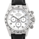 Rolex Daytona 16519 (Black Leather Strap, White Dial, White/Silver Subdials)