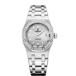 Audemars Piguet Royal Oak 33-77321ST.ZZ.1230ST.01 (Stainless Steel Bracelet, Grande Tapisserie Silver-toned Index Dial, Stainless Steel Diamond-set Bezel) (77321ST.ZZ.1230ST.01)