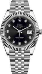 Rolex Datejust 41-126334 (Oystersteel Jubilee Bracelet, Gold Diamond-set Bright-black Dial, Fluted Bezel) (m126334-0012)