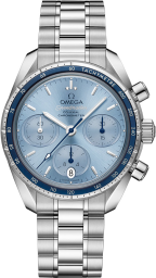 Omega Speedmaster Non-Moonwatch 38-324.30.38.50.03.001 (Stainless Steel Bracelet, Sun-brushed Blue Index Dial, Blue Tachymeter Bezel) (Omega 324.30.38.50.03.001)