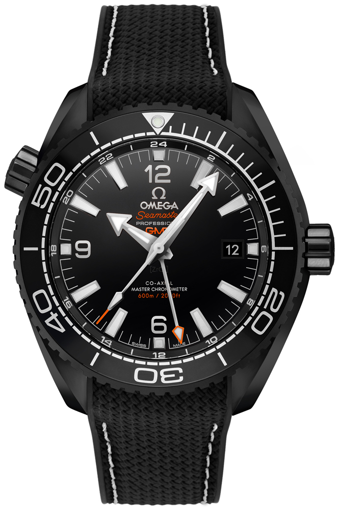 Omega Seamaster Planet Ocean 600M 45.5-215.92.46.22.01.001 (White/Black Structured Rubber Strap, Black Ceramic Arabic/Index Dial, Rotating Black Ceramic Bezel)