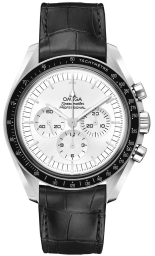 Omega Speedmaster Moonwatch 42-310.63.42.50.02.001 (Black Alligator Leather Strap, Sun-brushed Silver-toned Index Dial, Black Tachymeter Bezel) (Omega 310.63.42.50.02.001)