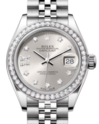 Rolex Lady-Datejust 28-279384RBR (Oystersteel Jubilee Bracelet, Gold Diamond IX-set Silver Dial, Diamond Bezel) (m279384rbr-0021)