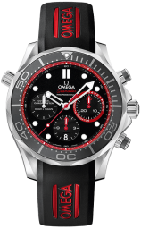 Omega Seamaster Diver 300M 44-212.32.44.50.01.001 (Black Rubber Strap, Black Dot Index Dial, Rotating Matte-black Ceramic Bezel) (Omega 212.32.44.50.01.001)