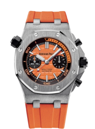 Audemars Piguet Royal Oak Offshore 42-26703ST.OO.A070CA.01 (Orange Rubber Strap, Méga Tapisserie Orange Index Dial, Stainless Steel Smooth Bezel) (26703ST.OO.A070CA.01)