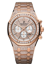 Audemars Piguet Royal Oak 41-26322OR.ZZ.1222OR.01 (Diamond-set Pink Gold Bracelet, Diamond-paved Pink Silver-toned Index Dial, Pink Gold Diamond-set Bezel) (26322OR.ZZ.1222OR.01)