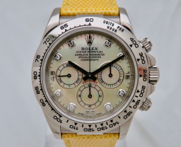 Rolex Daytona 16519 (Yellow Leather Strap, MOP Dial, MOP Subdials)