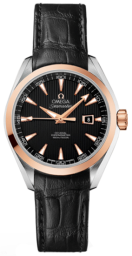 Omega Seamaster Aqua Terra 150M 34-231.23.34.20.01.002 (Black Alligator Leather Strap, Vertical-teak Black Index Dial, Red Gold Bezel) (Omega 231.23.34.20.01.002)