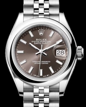 Rolex Lady-Datejust 28-279160 (Oystersteel Jubilee Bracelet, Dark-grey Index Dial, Domed Bezel)