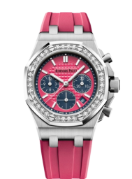 Audemars Piguet Royal Oak Offshore 37-26231ST.ZZ.D069CA.01 (Deep-pink Rubber Strap, Lady Tapisserie Deep-pink Index Dial, Brilliant-cut Diamond-set Bezel) (26231ST.ZZ.D069CA.01)