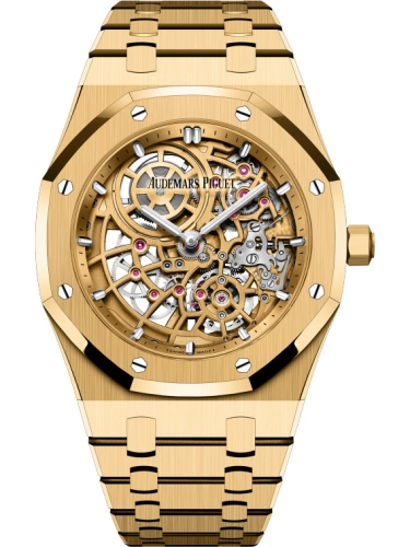 Audemars Piguet Royal Oak 39-16204BA.OO.1240BA.01 (Yellow Gold Bracelet, Yellow Gold-toned Openworked Index Dial, Yellow Gold Smooth Bezel)