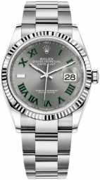 Rolex Datejust 36-126234 (Oystersteel Oyster Bracelet, Slate Roman Dial, Fluted Bezel) (m126234-0046)
