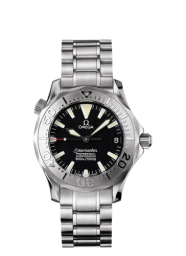 Omega Seamaster Diver 300M 36.25-2152.50.00 (White Gold Bracelet, Wave-embossed Black Index Dial, Rotating White Gold Bezel) (Omega 2152.50.00)