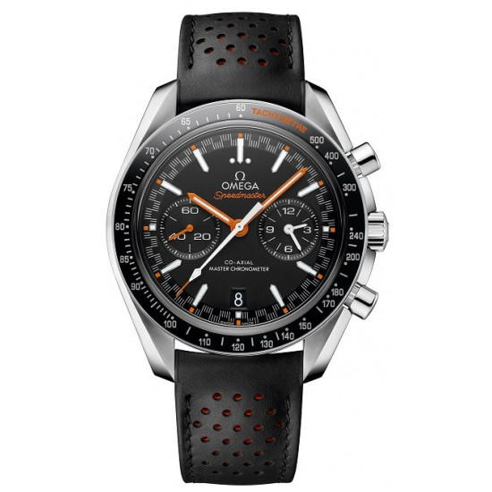 Omega Speedmaster Non-Moonwatch 44.25-304.32.44.51.01.001 (Micro-perforated Black Leather Strap, Matte-black Index Dial, Black Tachymeter Bezel)