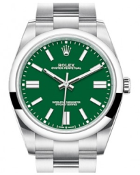 Rolex Oyster Perpetual 41-124300 (Oystersteel Oyster Bracelet, Green Index Dial, Domed Bezel) (m124300-0005)