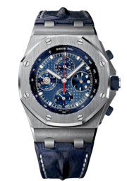 Audemars Piguet Royal Oak Offshore 42-26209PT.OO.D305CR.01 (Blue Alligator Leather Strap, Grande Tapisserie Blue Index Dial, Platinum Smooth Bezel) (26209PT.OO.D305CR.01)