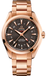 Omega Seamaster Aqua Terra 150M 43-231.50.43.22.06.002 (Red Gold Bracelet, Vertical-teak Grey Index Dial, Red Gold Bezel) (Omega 231.50.43.22.06.002)