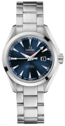 Omega Seamaster Aqua Terra 150M 34-522.10.34.20.03.001 (Stainless Steel Bracelet, Vertical-teak Blue Index Dial, Stainless Steel Bezel) (Omega 522.10.34.20.03.001)